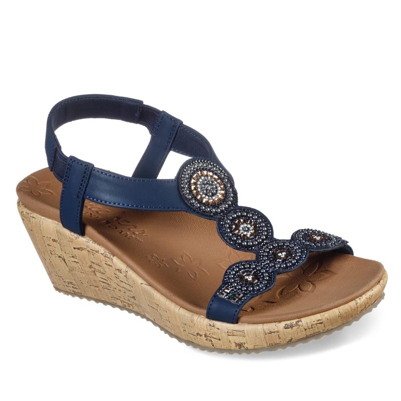 119010 NVY Womens Skechers Beverlee Date Glam Sandal Navy