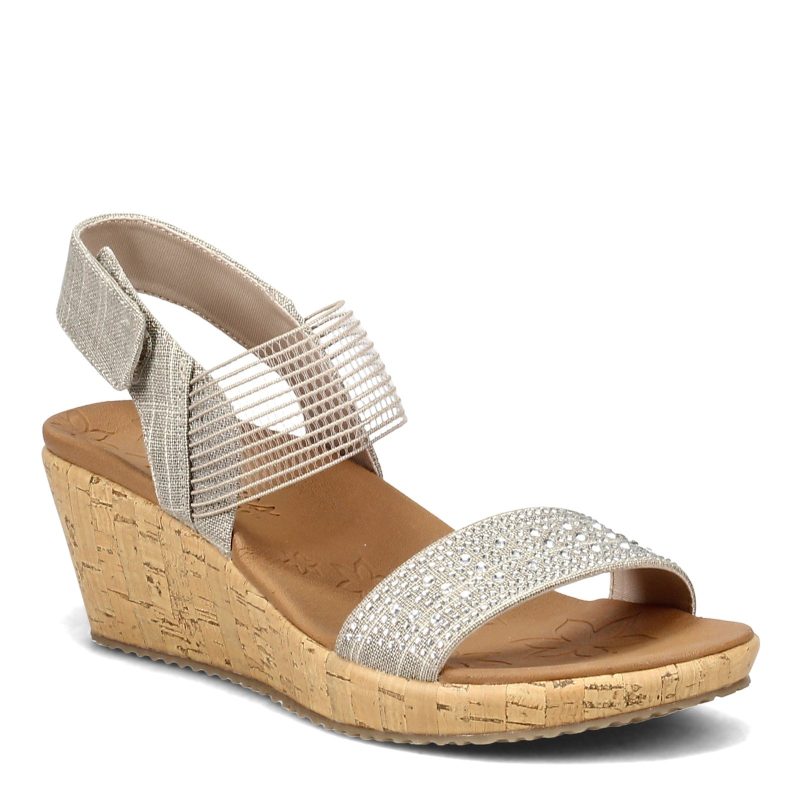 119084 Tpe Womens Skechers Beverlee Pretty Chic Sandal Taupe