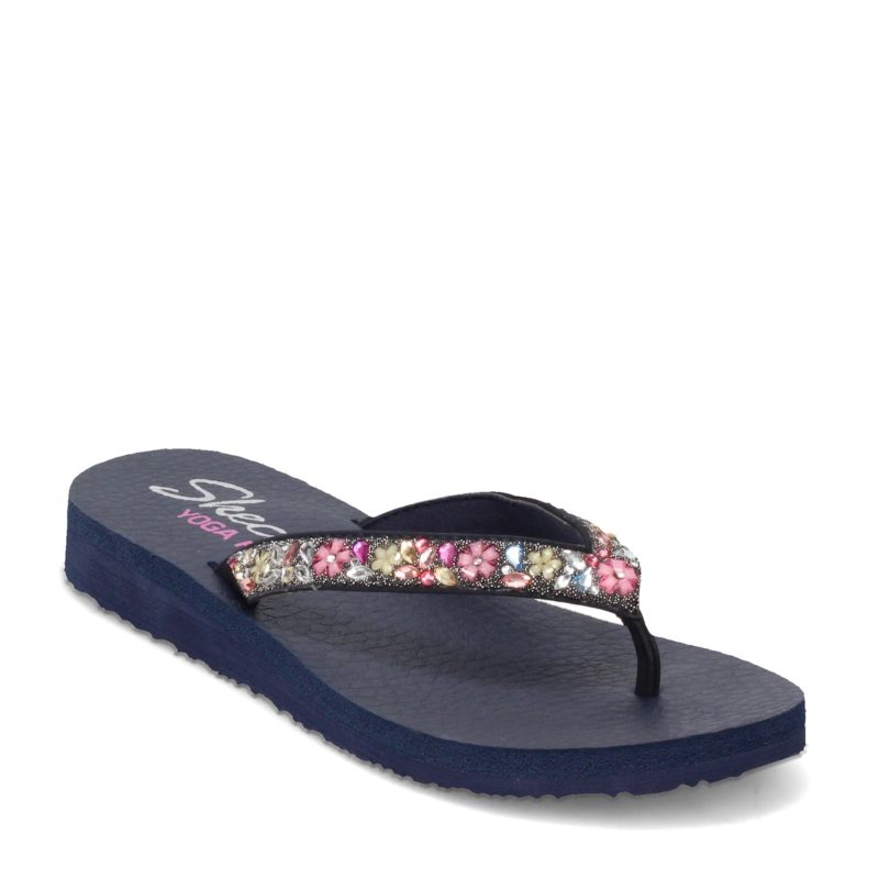 119153 Nvmt Womens Skechers Meditation Daisy Garden Sandal Navy Multi 1b166635 4796 4fab 8936 aed3413afbd6