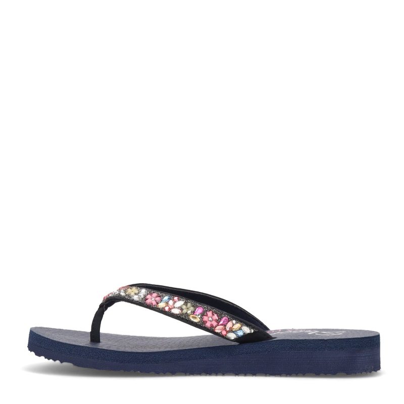 119153 Nvmt Womens Skechers Meditation Daisy Garden Sandal Navy Multi 3