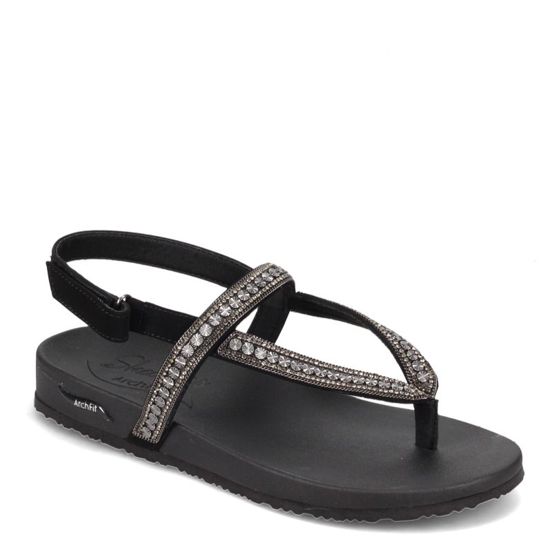 119243 Blk Womens Skechers Arch Fit Meditation Sandal Black