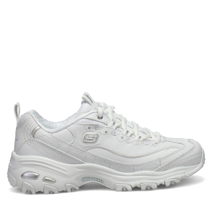 11931 Wsl Womens Skechers D Lites Fresh Start Sneaker White Silver 1