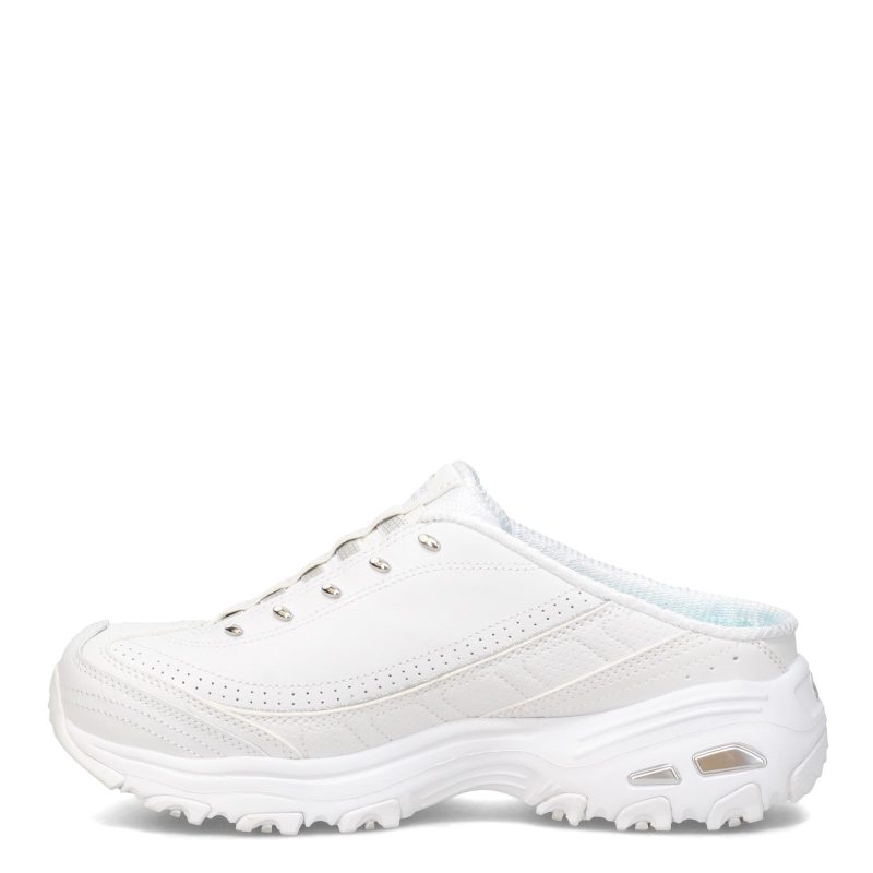 11933 WSL Womens Skechers Dlites Bright Sky Sneaker White Silver 3