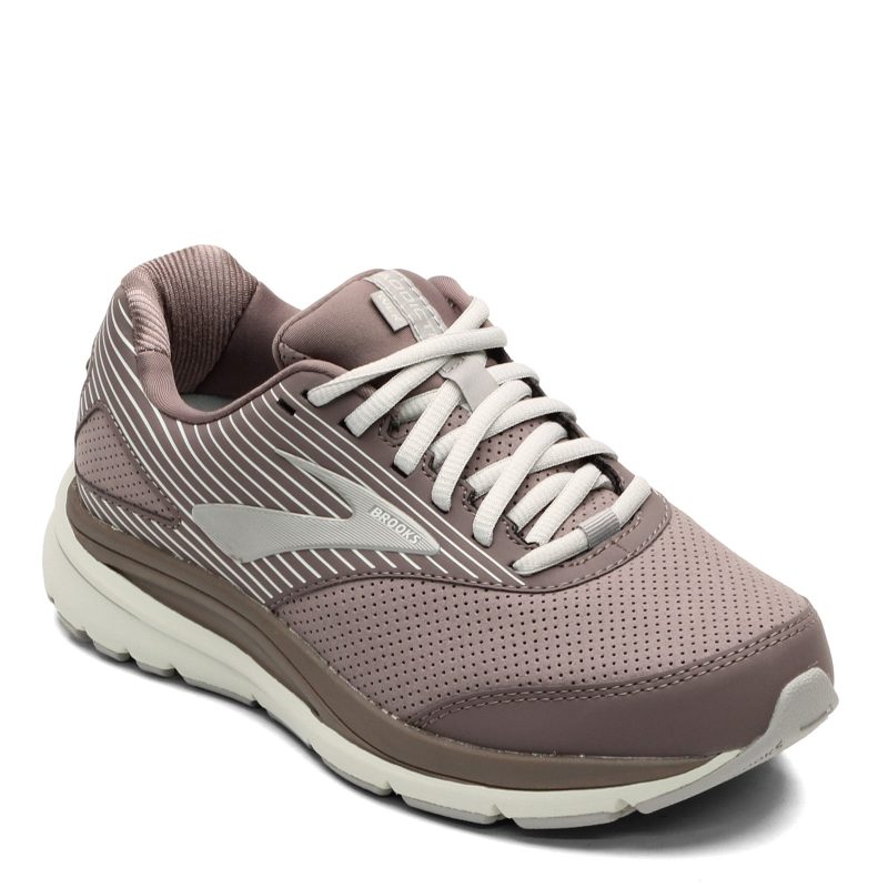 120308 2 E 094 Womens Brooks Addiction Walker 2 Walking Shoe Wide Width Grey Suede