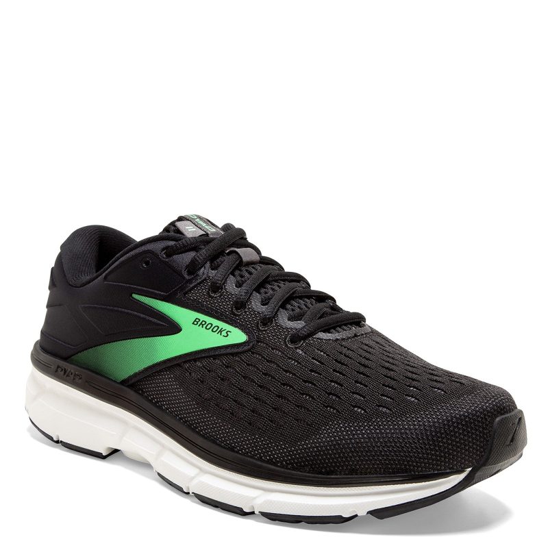 120312 1 B 082 Womens Brooks Dyad 11 Running Shoe Black Green