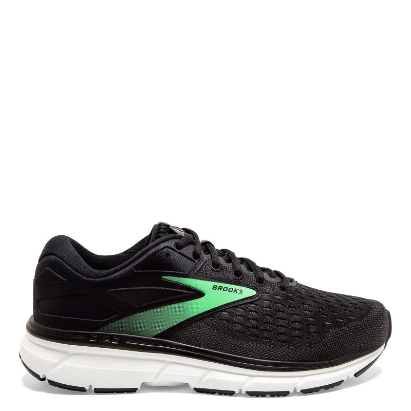 120312 1 B 082 Womens Brooks Dyad 11 Running Shoe Black Green 1