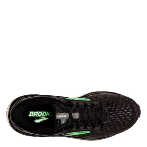 120312 1 D 082 Womens Brooks Dyad 11 Running Shoe Wide Width Black Green 5