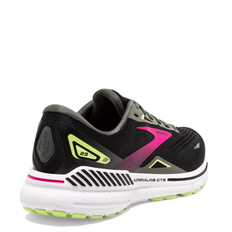 120381 1B 037 Womens Brooks Adrenaline Gts 23 Running Shoe Black Pink Green 3