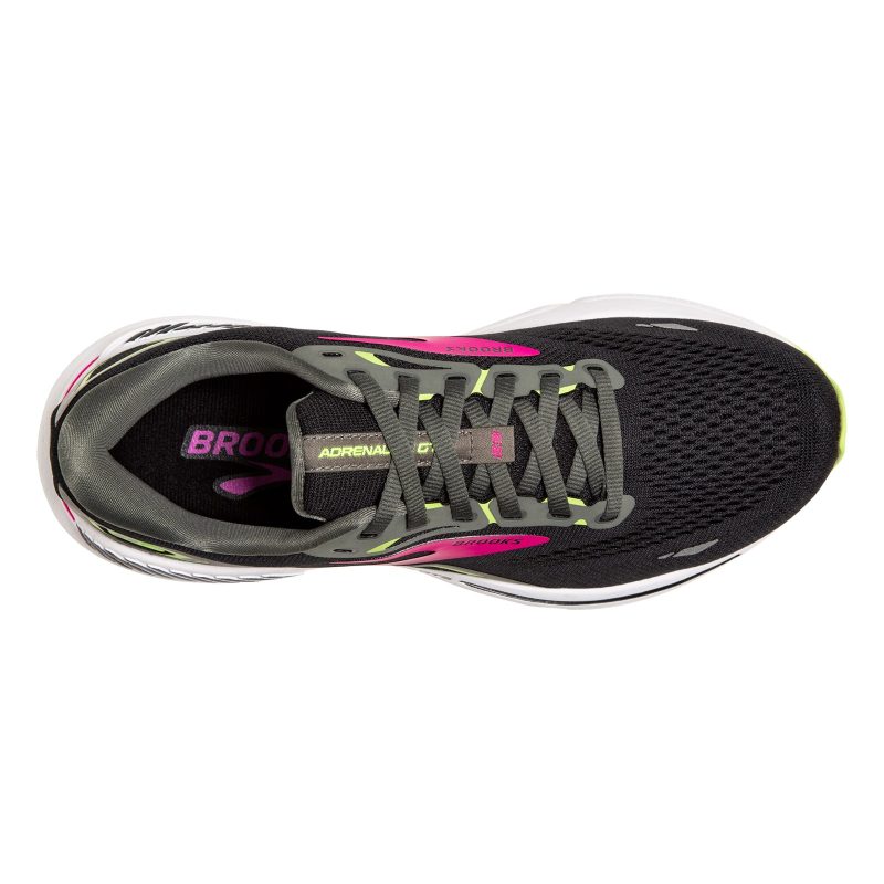 120381 1B 037 Womens Brooks Adrenaline Gts 23 Running Shoe Black Pink Green 4