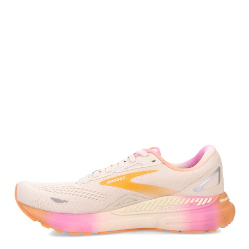 120381 1B 117 Womens Brooks Adrenaline Gts 23 Running Shoe White Sand Sunset Fuchsia 3