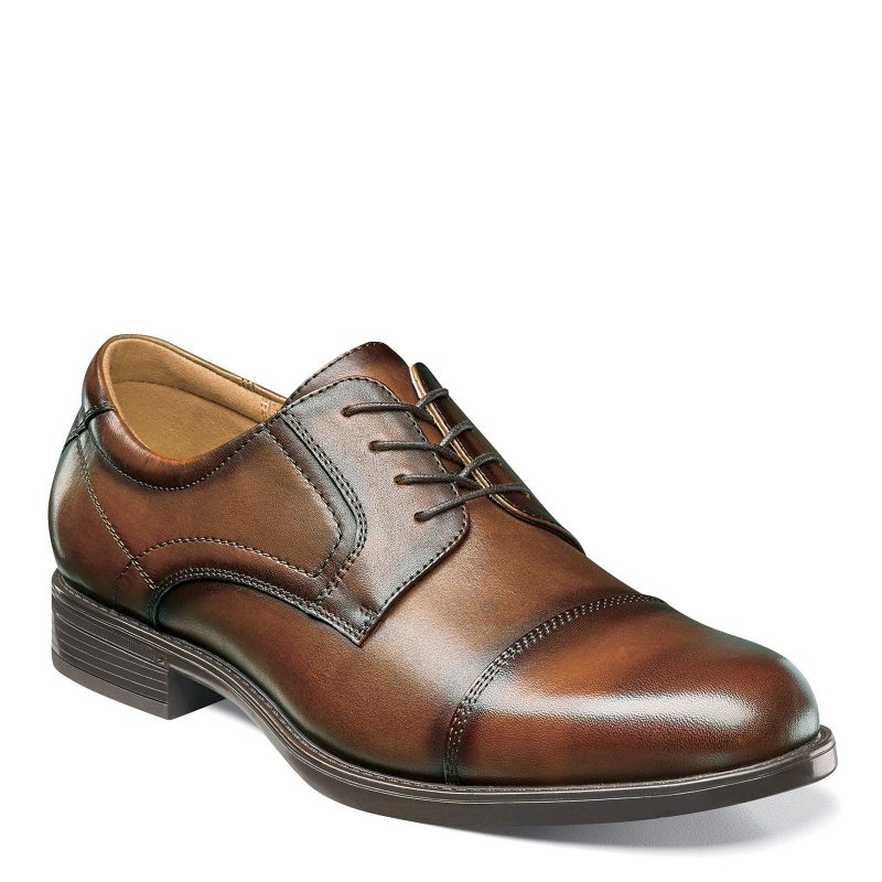 12138 221 Mens Florsheim Midtown Cap Toe Oxford Cognac