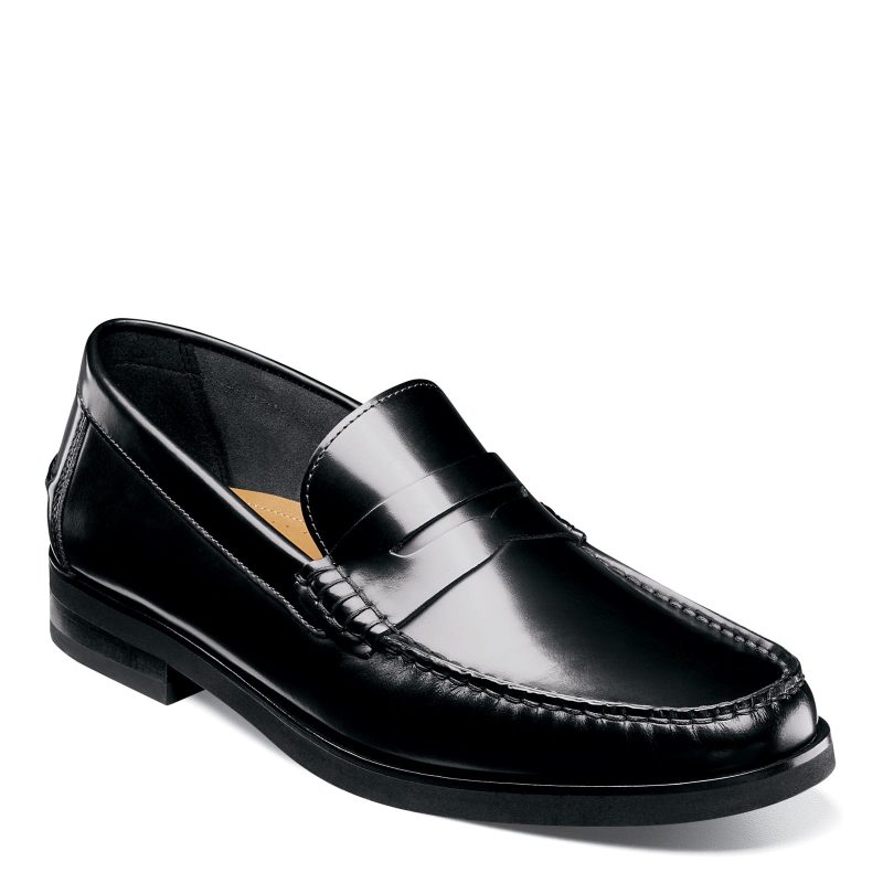 12195 005 Mens Florsheim Berkley Flex Penny Loafer Black Smooth