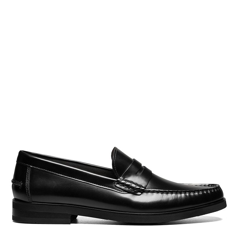 12195 005 Mens Florsheim Berkley Flex Penny Loafer Black Smooth 1