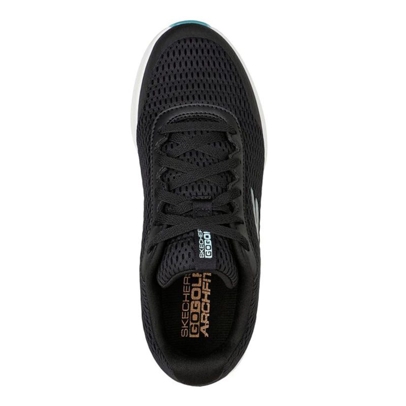 123029 BKTQ Womens Skechers Golf Black Turquoise 3