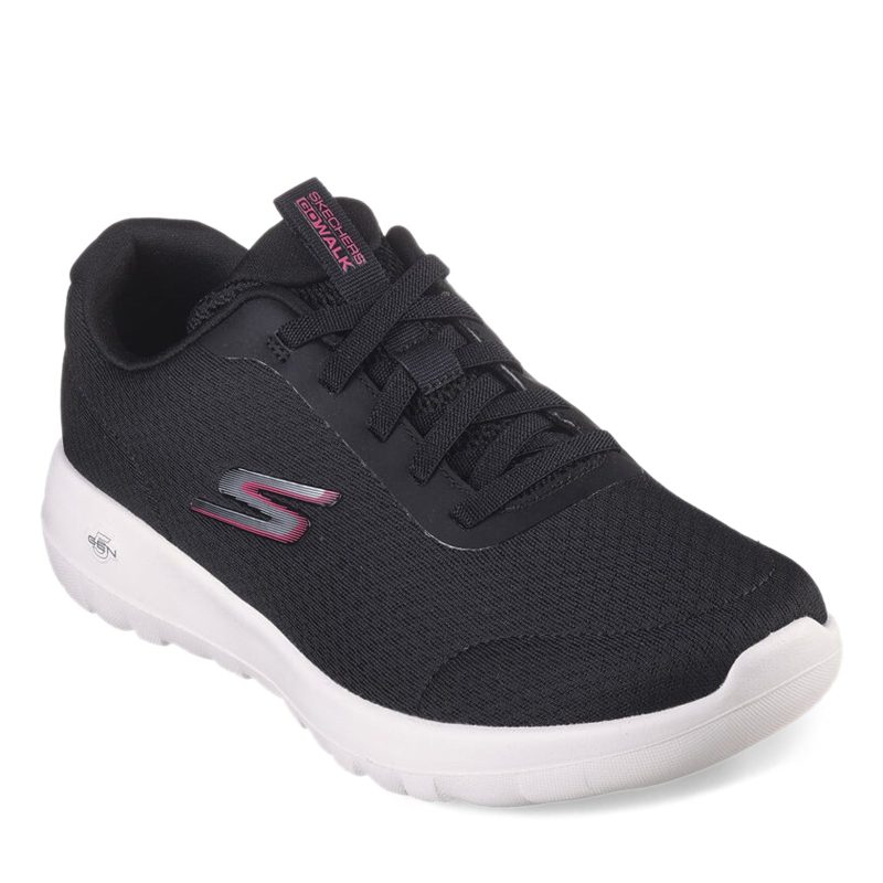 124094W BKW Womens Skechers G Owalk Joy Ecstatic Walking Shoe Wide Width Black