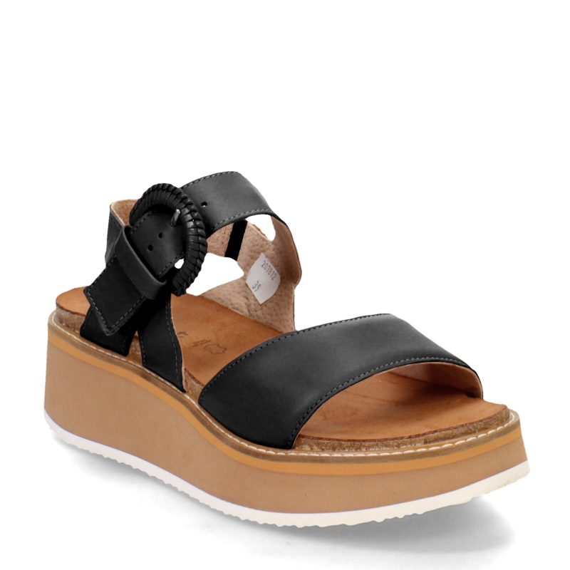 124100 BA6 Womens Naot Crepe Sandal Black