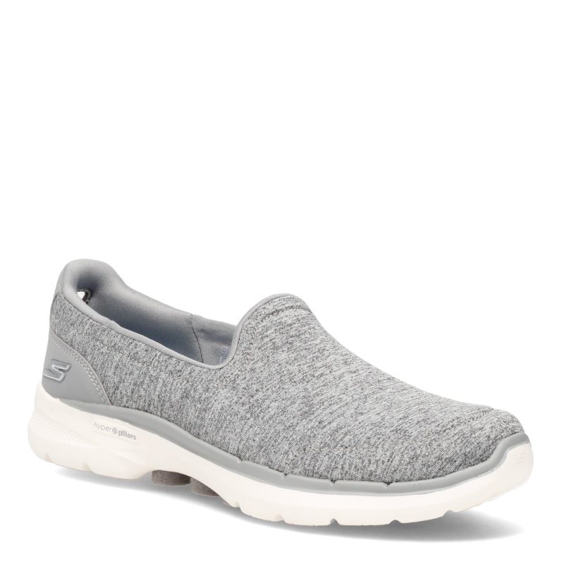 124507 W Gry Womens Skechers G Owalk 6 Grand Horizon Slip On Wide Width Gray