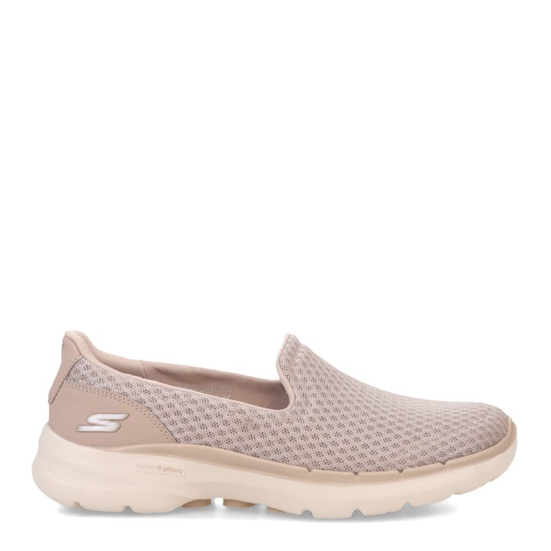 124508 TPE Womens Skechers G Owalk 6 Big Splash Slip On Taupe 1