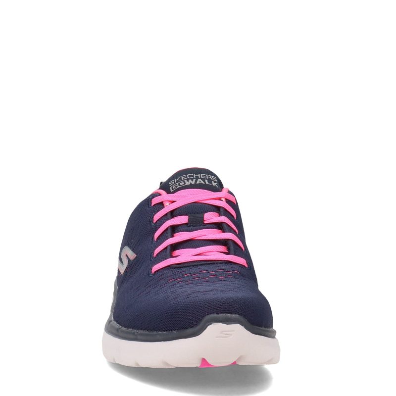 124524 NVHP Womens Skechers Go Walk 6 Adora Walking Shoe Navy Pink 2