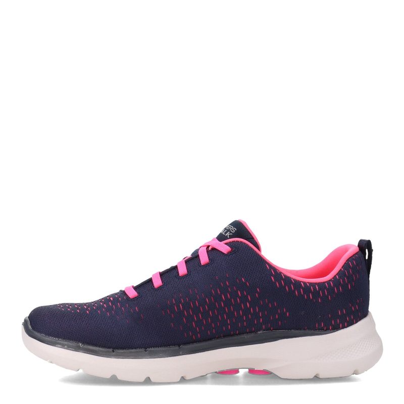 124524 NVHP Womens Skechers Go Walk 6 Adora Walking Shoe Navy Pink 3