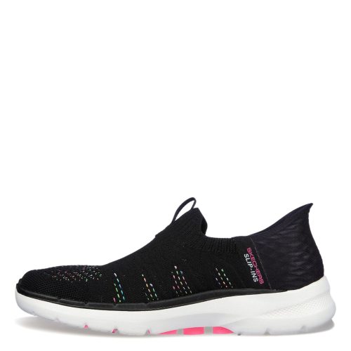 124566 BKMT Womens Skechers Slip Ins Go Walk 6 Valentina Sneaker Black 2