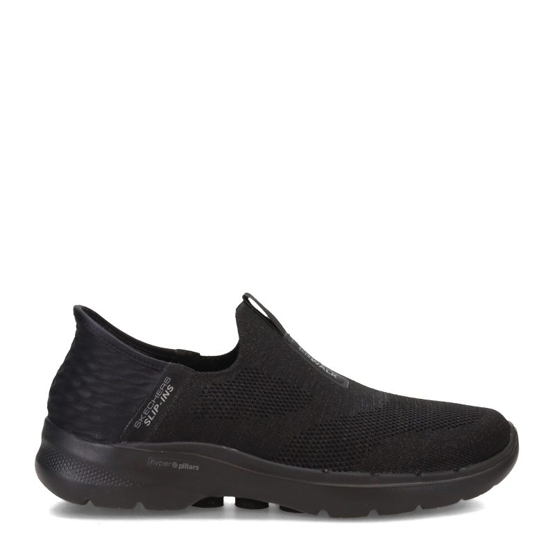 124569 BBK Womens Skechers Slip Ins Go Walk 6 Fabulous View Sneaker Black 1