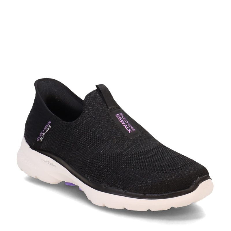 124569 BKLV Womens Skechers Slip Ins Go Walk 6 Fabulous View Sneaker Black 1e5ab30d a6ba 4474 b6ce edbc191fb400