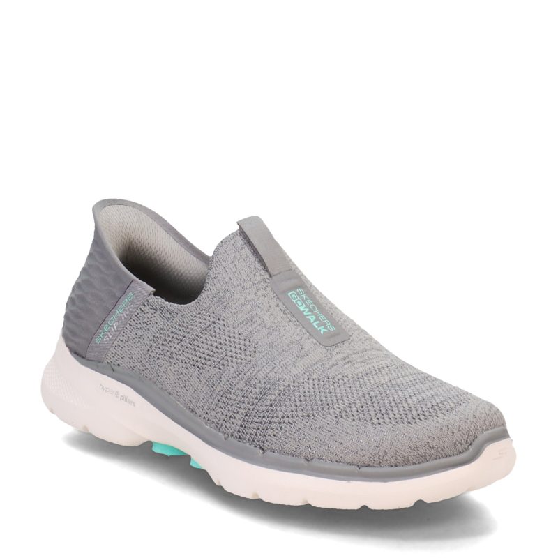 124569 GRY Womens Skechers Slip Ins Go Walk 6 Fabulous View Sneaker Grey