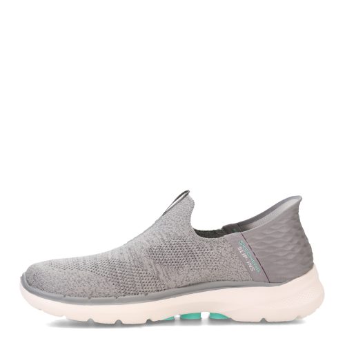 124569 GRY Womens Skechers Slip Ins Go Walk 6 Fabulous View Sneaker Grey 3