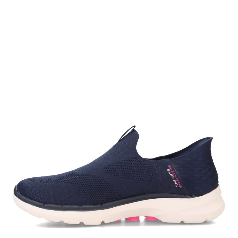 124569W NVY Womens Skechers Slip Ins Go Walk 6 Fabulous View Sneaker Wide Width Navy 3 fafece8e ffa0 4b20 a255 9989e9a5394d