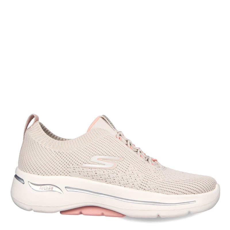 124882 TPPK Womens Skechers Go Walk Arch Fit Crystal Waves Sneaker Taupepink eddd6ccd 8d9b 47e4 b870 b251ba360a4b