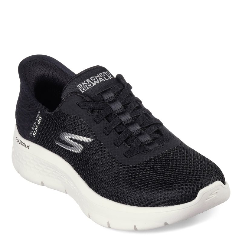 124975 BKW Womens Skechers Performance Black White