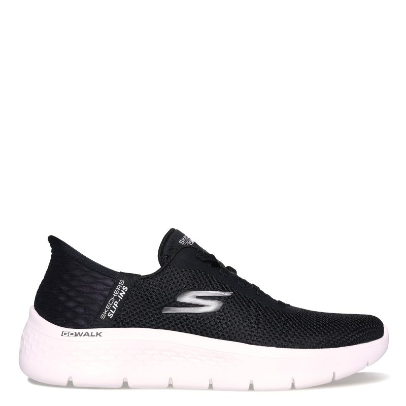 124975 BKW Womens Skechers Performance Black White 1