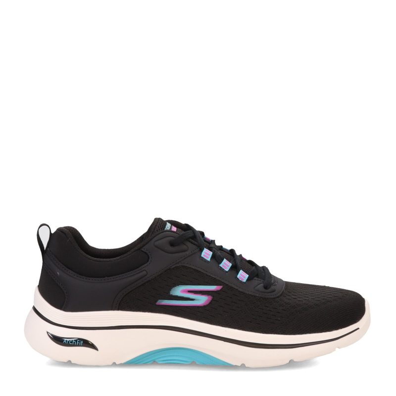 125314 BKMT Womens Skechers Go Walk Arch Fit 20 Balin Sneaker Black Multi 1