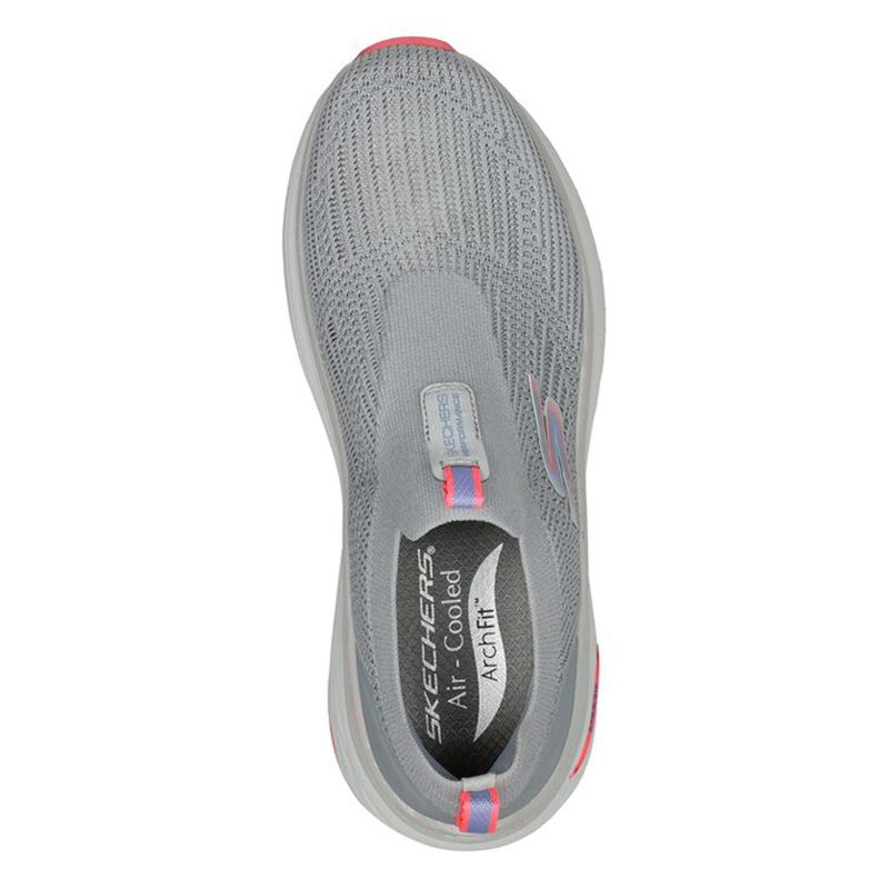 128307 GYPK Womens Skechers Max Cushioning Arch Fit Myrona Sneaker Grey Pink 3