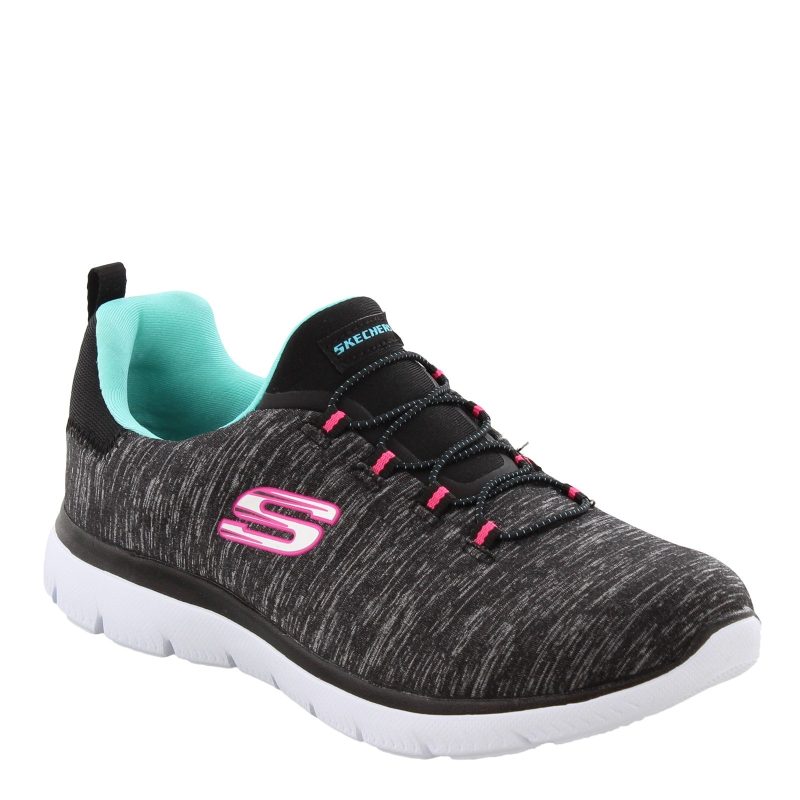 12983W BKLB Womens Skechers Summits Quick Getaway Wide Width Black Blue e5abcdfd 1c90 43da 9817 5971dee60e1b