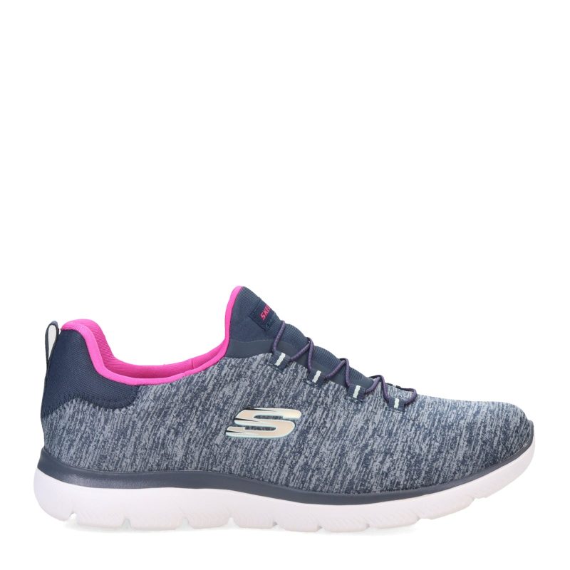 12983W NVHP Womens Skechers Summits Quick Getaway Wide Width Grey Navy Pink 1