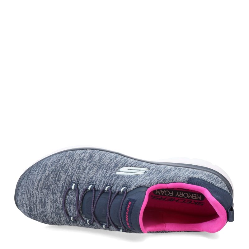 12983W NVHP Womens Skechers Summits Quick Getaway Wide Width Grey Navy Pink 5