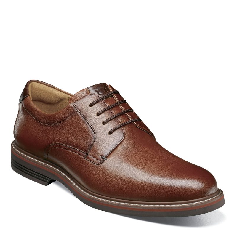 13369 222 Mens Florsheim Norwalk Plain Toe Oxford Cognac