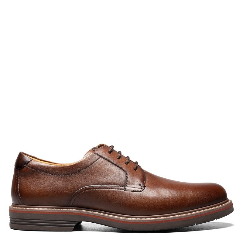 13369 222 Mens Florsheim Norwalk Plain Toe Oxford Cognac 1