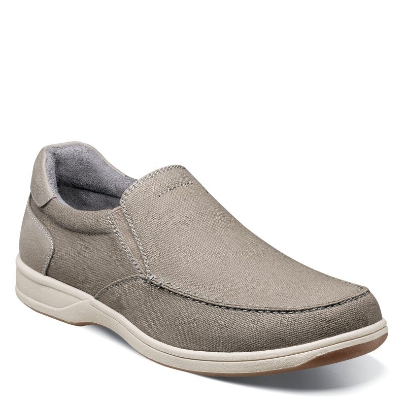 13401 020 Mens Florsheim Lakeside Canvas Moc Slip On Grey