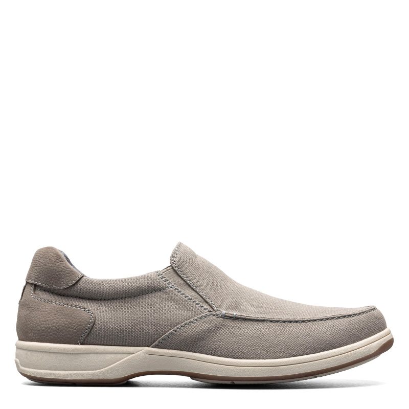 13401 020 Mens Florsheim Lakeside Canvas Moc Slip On Grey 1