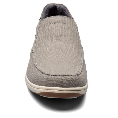 13401 020 Mens Florsheim Lakeside Canvas Moc Slip On Grey 2