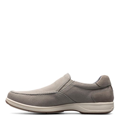 13401 020 Mens Florsheim Lakeside Canvas Moc Slip On Grey 3