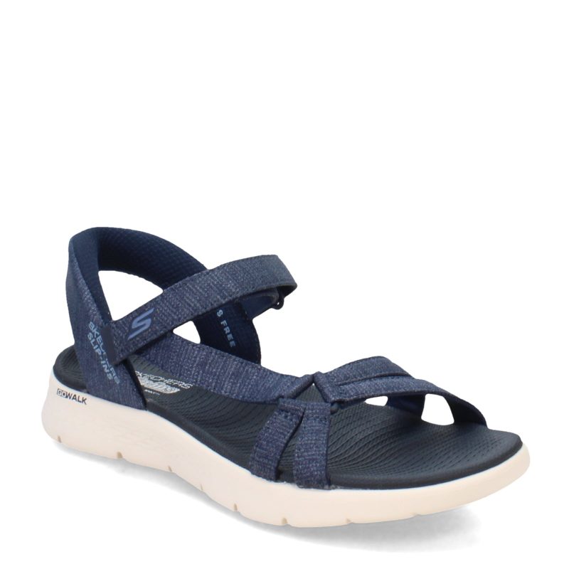 141481 NVY Womens Skechers Slip Ins Go Walk Flex Illuminate Sandal Navy