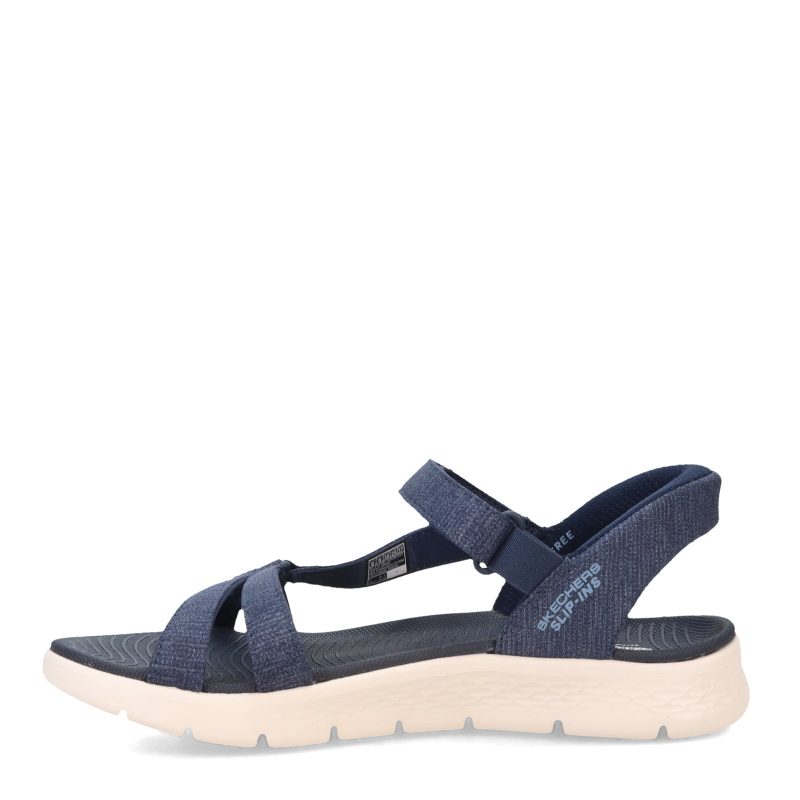 141481 NVY Womens Skechers Slip Ins Go Walk Flex Illuminate Sandal Navy 3