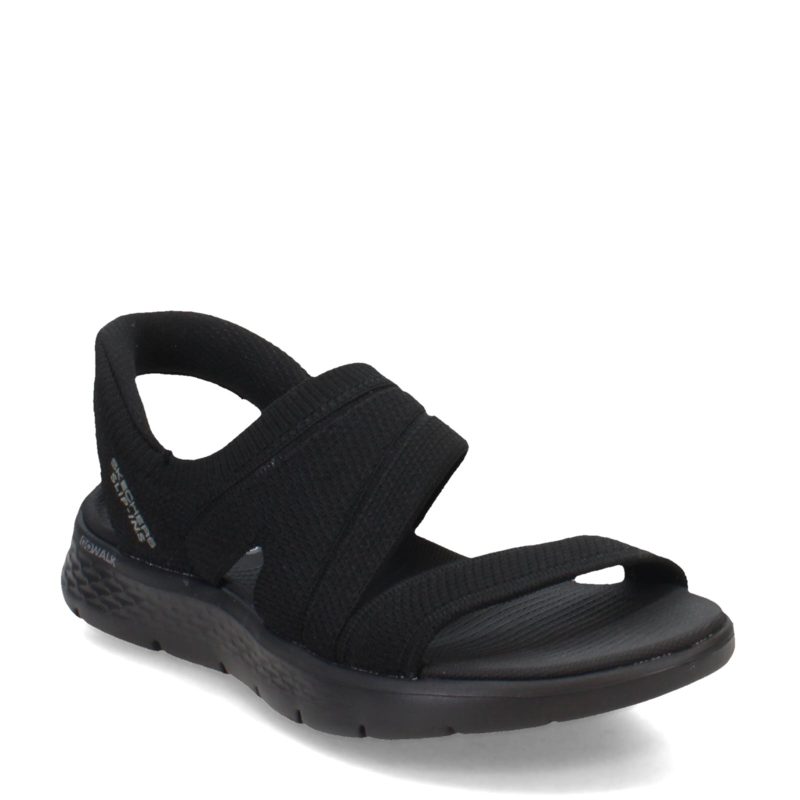 141482 BBK Womens Skechers Slip Ins Go Walk Flex Sandal Enticing Sandal Black