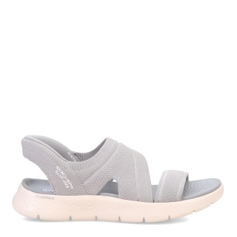 141482 GRY Womens Skechers Slip Ins Go Walk Flex Sandal Enticing Sandal Grey 1