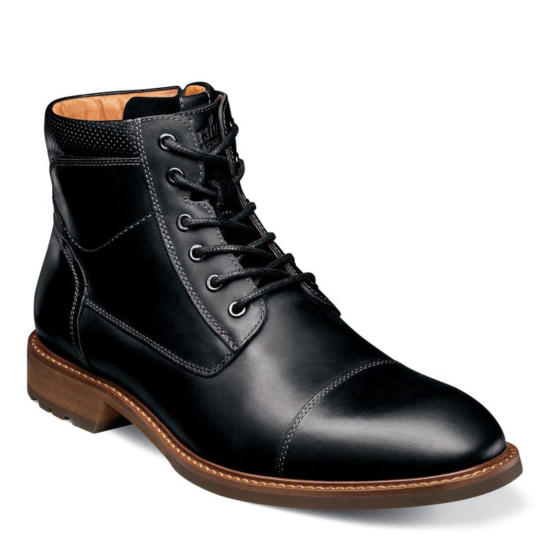 14286 010 Mens Florsheim Lodge Cap Toe Boot Black