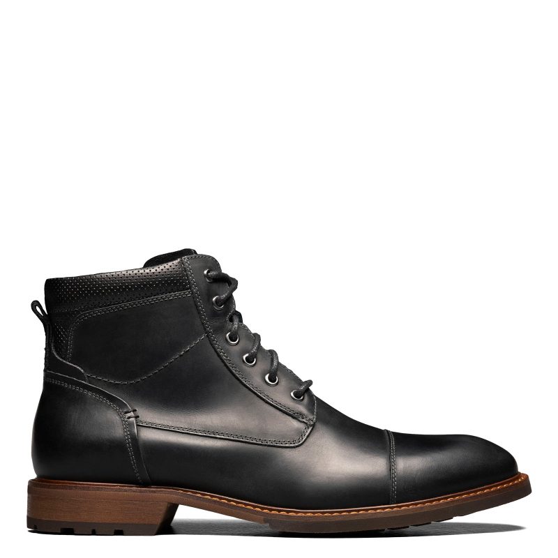 14286 010 Mens Florsheim Lodge Cap Toe Boot Black 1